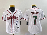 Youth Mexico Baseball #7 Julio Urias Number 2023 Red World Baseball Classic Stitched Jersey 6,baseball caps,new era cap wholesale,wholesale hats